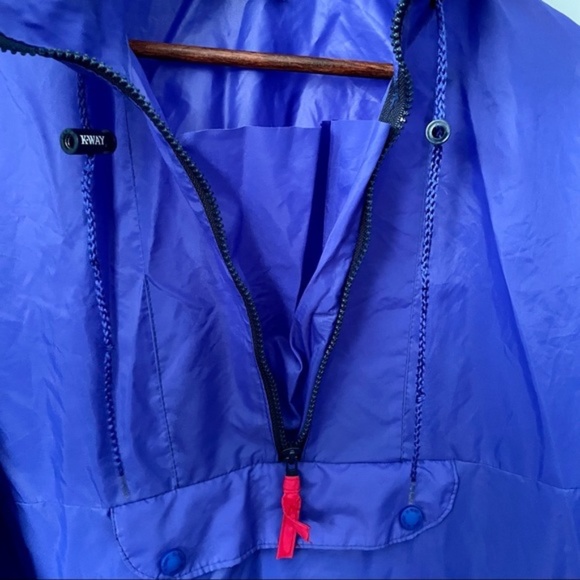 Vintage Unisex 90'S K-Way Hooded Pullover Packable Windbreaker Jacket, Size L - Picture 3 of 12